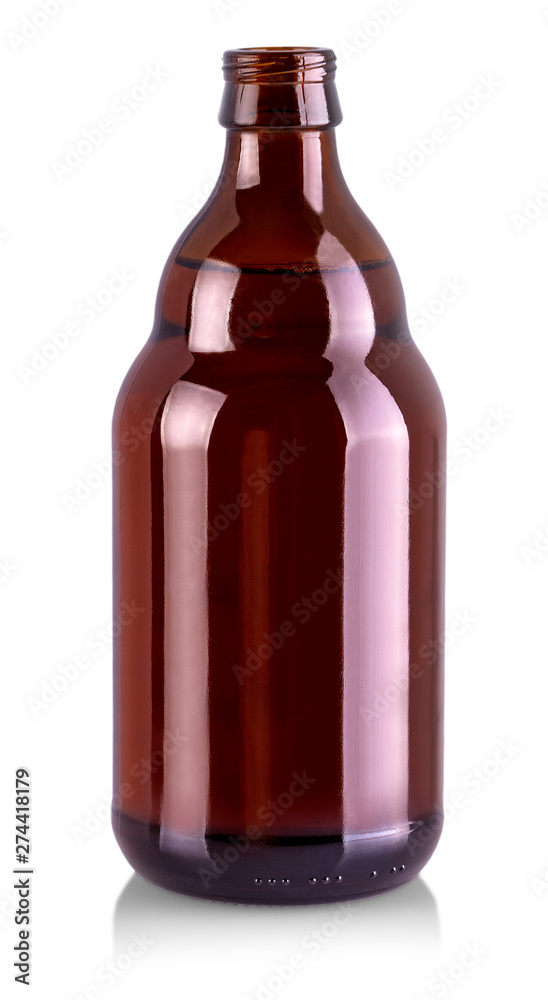 Theopened beer bottle isolated on white background Theopened beer bottle isolated on white background