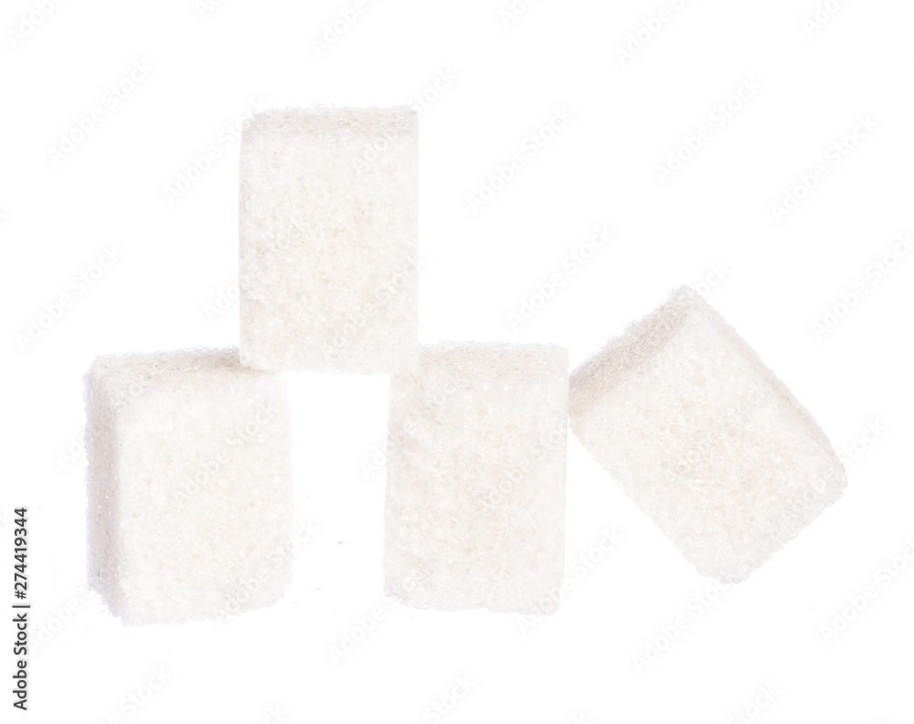 Cubes of sugar isolated on white background Cubes of sugar isolated on white background