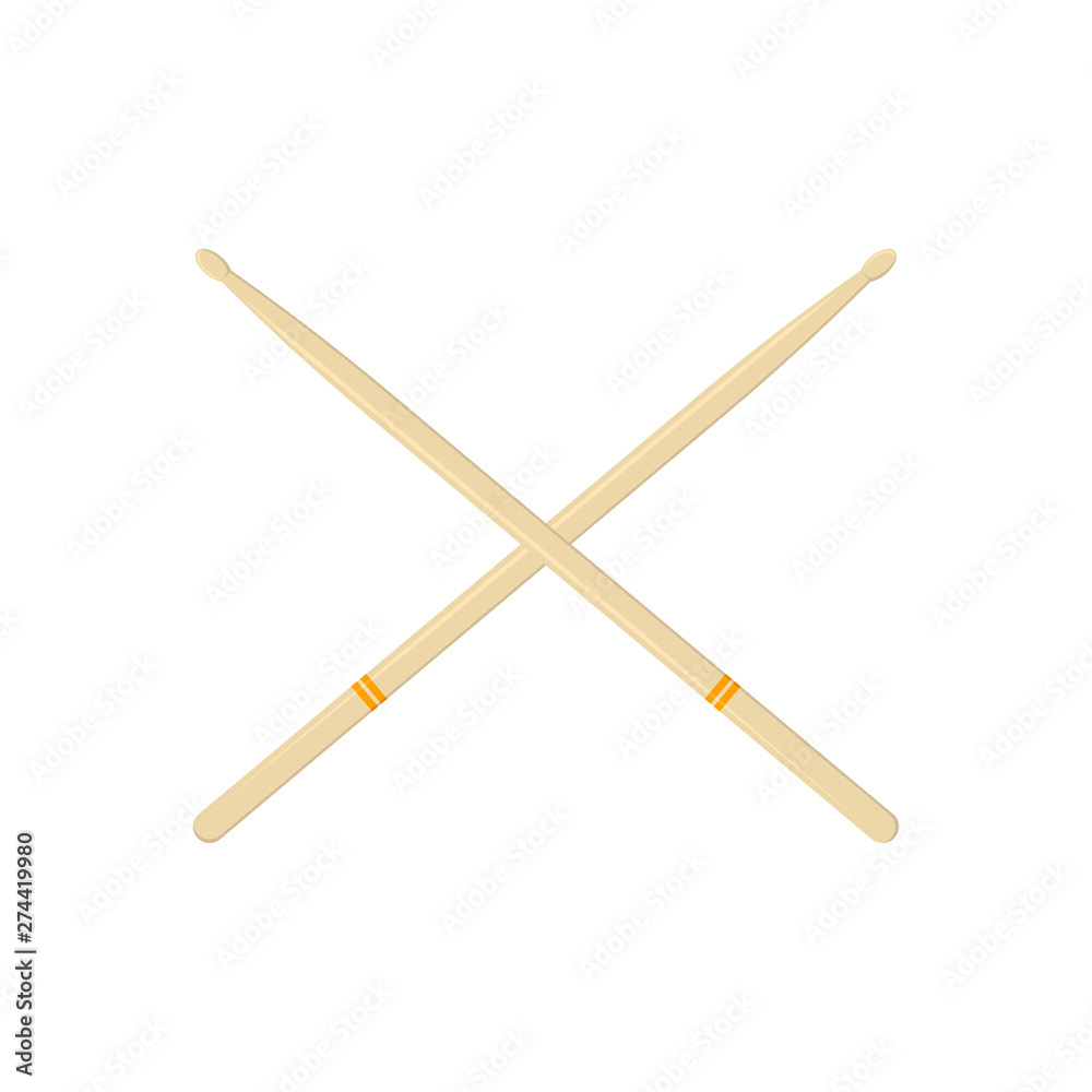 drum sticks on a white background, flat