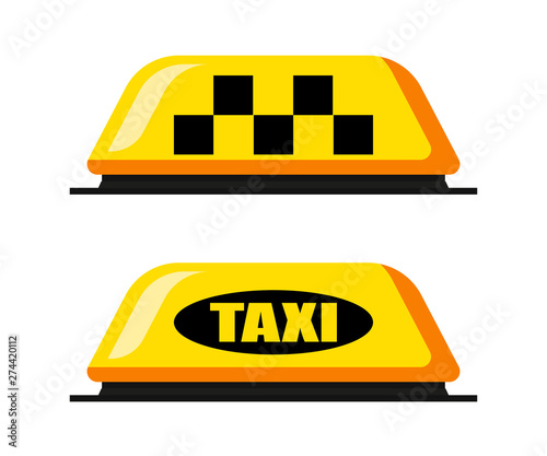 taxi checker set in flat on white background