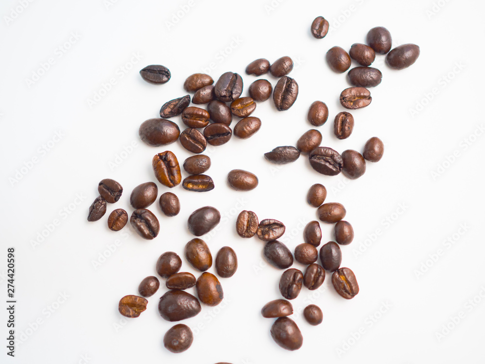 Coffee beans isolated on a white background. Coffee beans isolated on a white background.