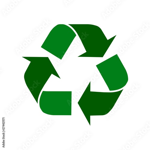 Arrows recycle eco symbol on white background vector illustration. EPS 10