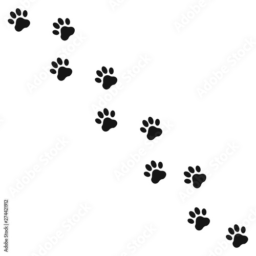 Black paw print vector illustration. Eps 10