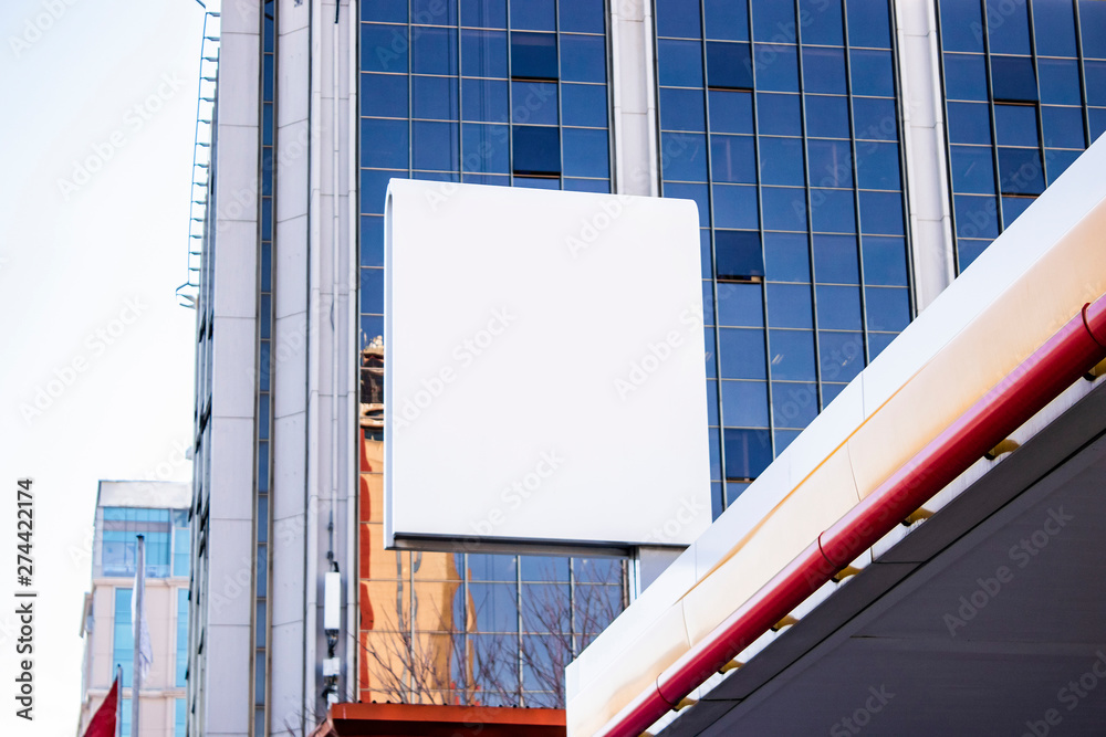 signboard mockup and template empty frame for logo or text on exterior ...