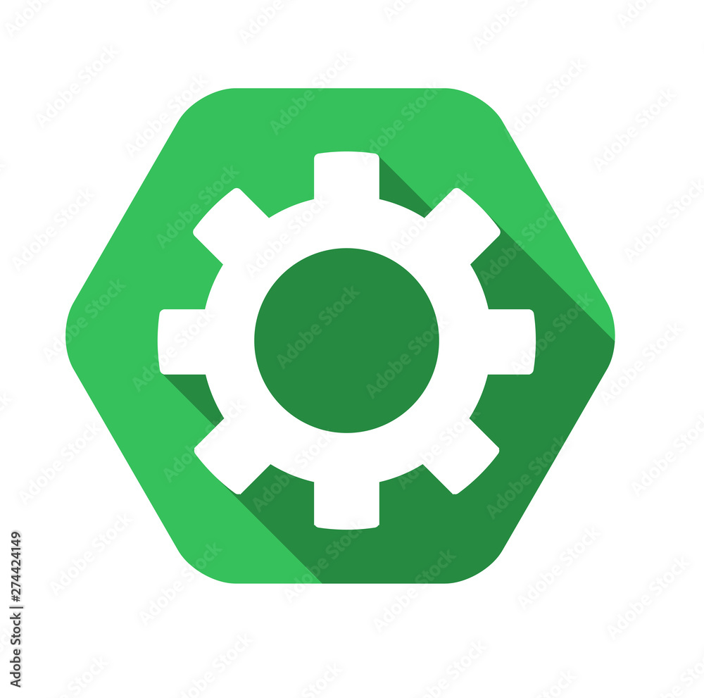 Gear vector green icon in modern flat style isolated. Gear can support is good for your web design. Gear vector green icon in modern flat style isolated. Gear can support is good for your web design.