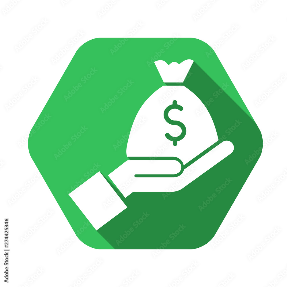 Money vector green icon in modern flat style isolated. Money can support is good for your web design. Money vector green icon in modern flat style isolated. Money can support is good for your web design.