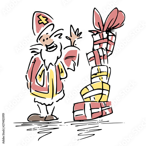 Dutch Saint with staple of presents