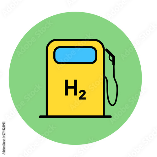 Vector illustration of hydrogen refueling