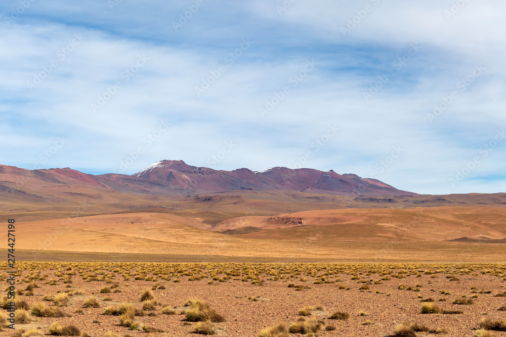 Background with barren desert scenery in the Bolivian Andes, in the Nature reserve Edoardo Avaroa Background with barren desert scenery in the Bolivian Andes, in the Nature reserve Edoardo Avaroa