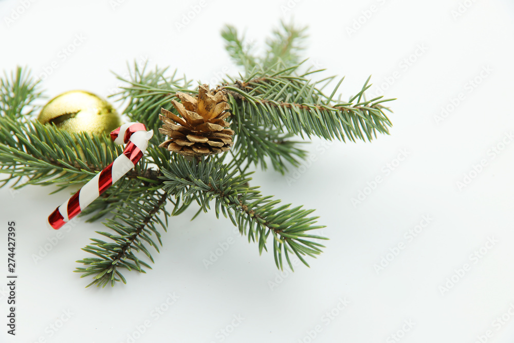 Christmas background with fir branches and balls Christmas background with fir branches and balls