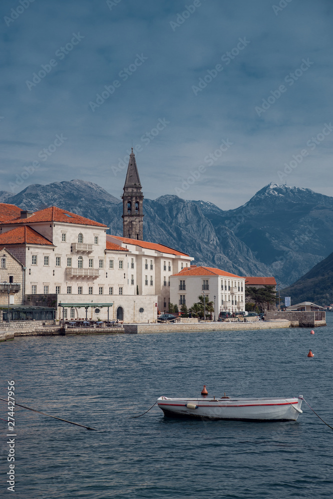 Small town,Perast city in Montenegro