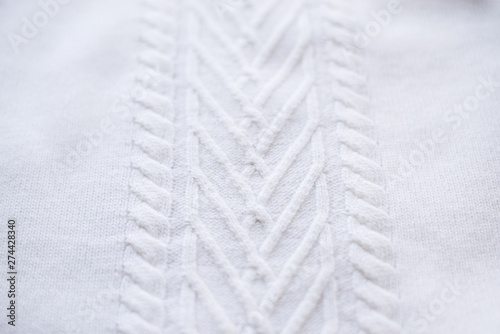 texture knitted white sweater, drawing braid spokes, 