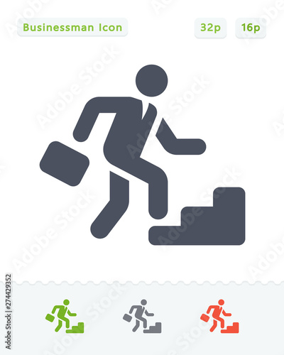 Climbing Businessman - Carbon Icons