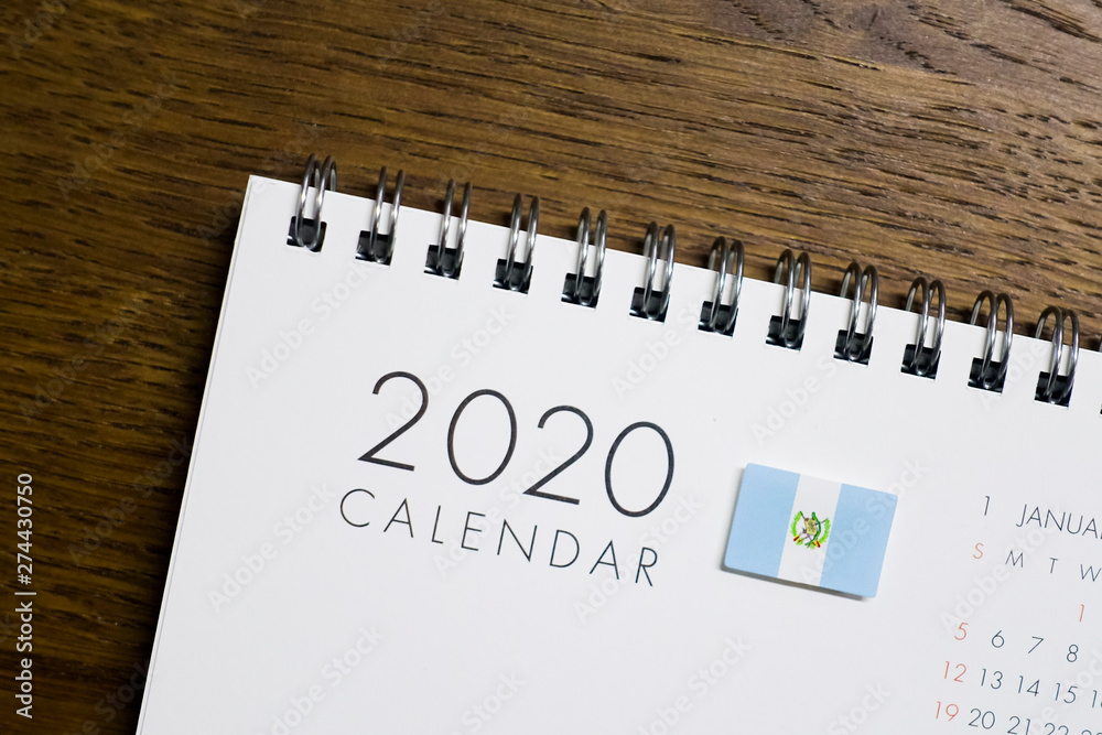 Guatemala Flag on 2020 Calendar Guatemala Flag on 2020 Calendar