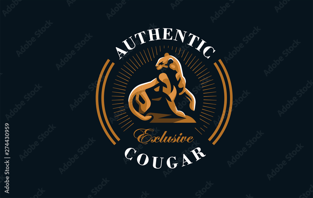 The image of a cougar or panther. The image of a cougar or panther.