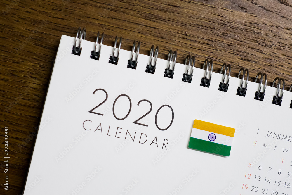 India Flag on 2020 Calendar India Flag on 2020 Calendar