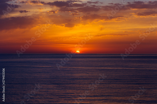 Bright sunrise over the sea.