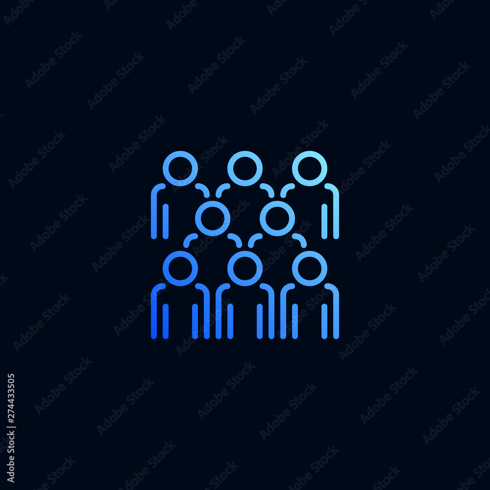 Group of people line icon. Vector illustration in linear style. Group of people line icon. Vector illustration in linear style.