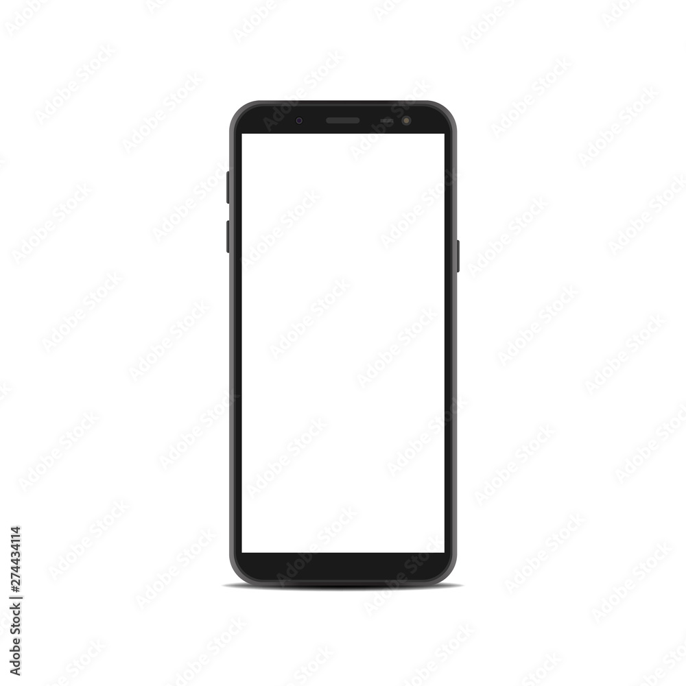 Smartphone mockup with blank screen isolated on white background. Smartphone mockup with blank screen isolated on white background.