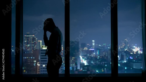silhouette of upset businessman