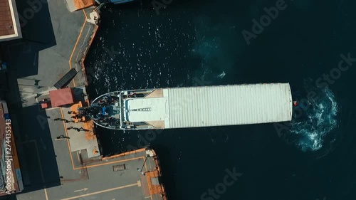 Istanbul Bosphorus and ferry drone Shot