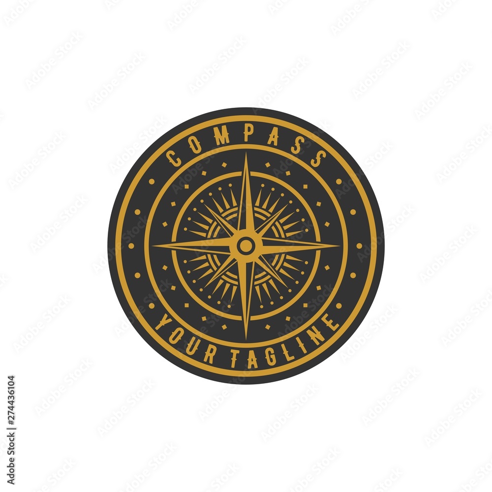 compass vintage logo design