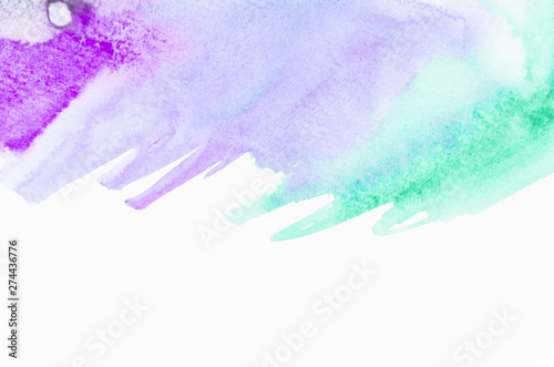 Purple and green brushed painted abstract background