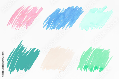 Different type of brush stroke isolated on white background