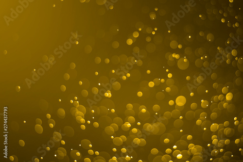 Golden bokeh background, Take pictures with digital camera, Customize colors with photoshop.