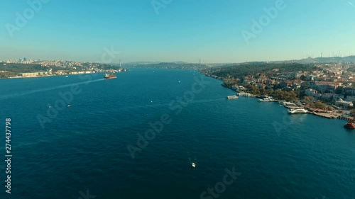 Wallpaper Mural Istanbul Bosphorus and ferry drone Shot Torontodigital.ca