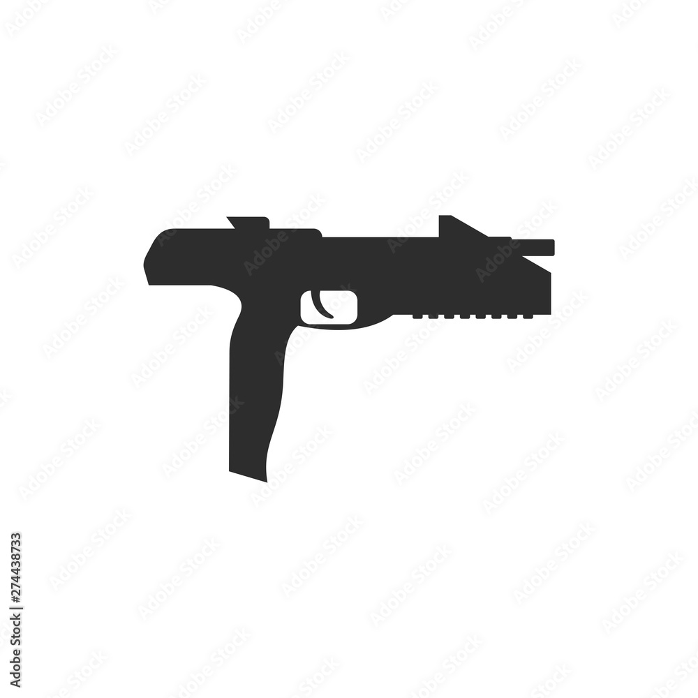 Gun icon template black color editable. Military Equipment symbol Flat vector sign isolated on white background. Simple weapon logo vector illustration for graphic and web design.