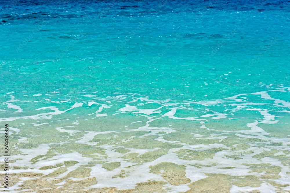 Obraz premium Beautiful turquoise sea on the Agiofili beach, Lefkada, Greece