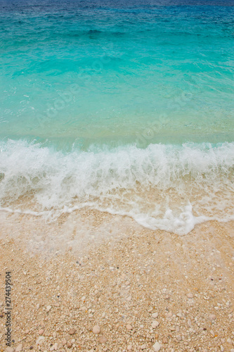 Beautiful turquoise sea on the Agiofili beach, Lefkada, Greece