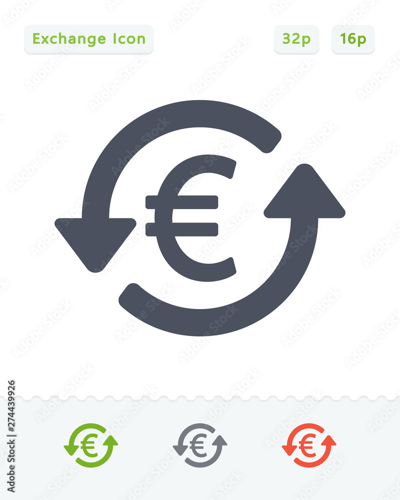Euro & Exchange Arrows - Sticker Icons Euro & Exchange Arrows - Sticker Icons