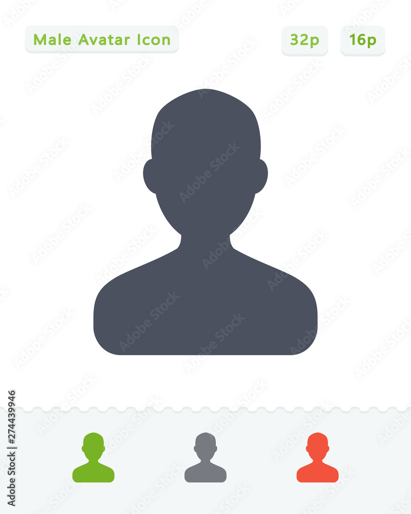 Man Silhouette Avatar - Sticker Icons Man Silhouette Avatar - Sticker Icons