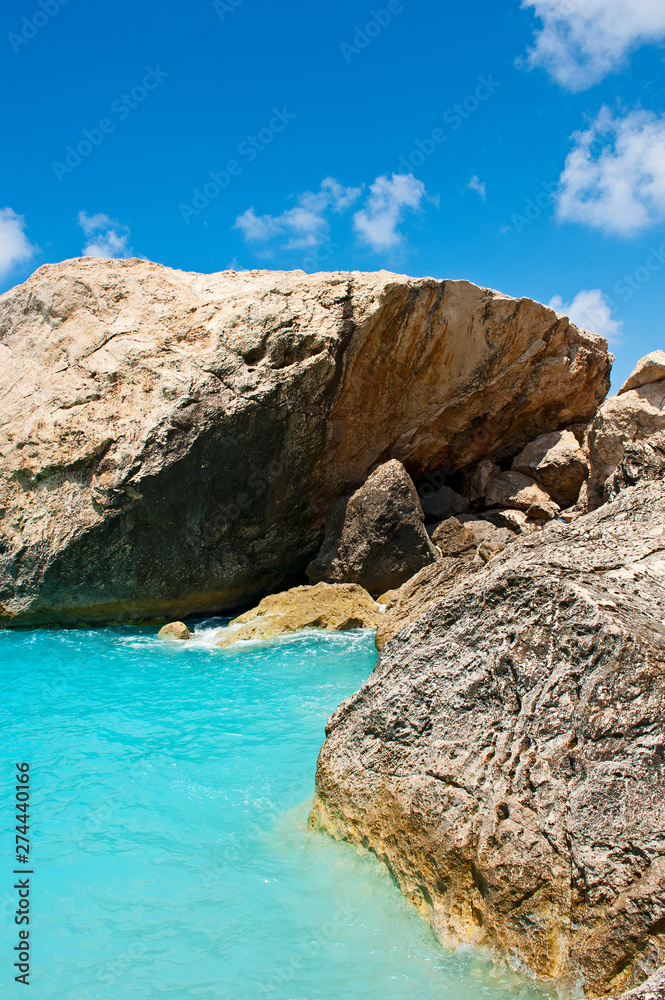 Beautiful beach, Kathisma beach on Lefkada, Greece.