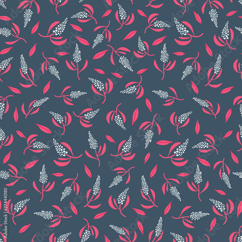 ute meadow seamless pattern arranged in ditsy style. Design for textile, fabric, decoration, wallpaper, wrapping, or packaging.