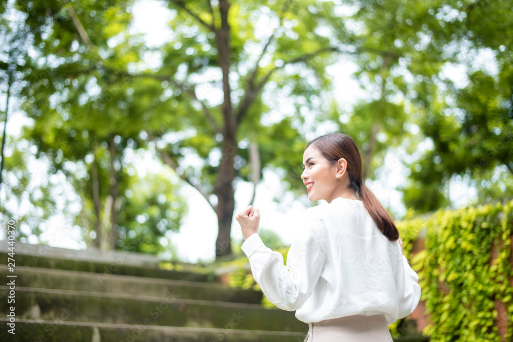 Beautiful Business woman is successful outdoor Beautiful Business woman is successful outdoor