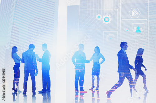 Team of business people, digital interface © ImageFlow