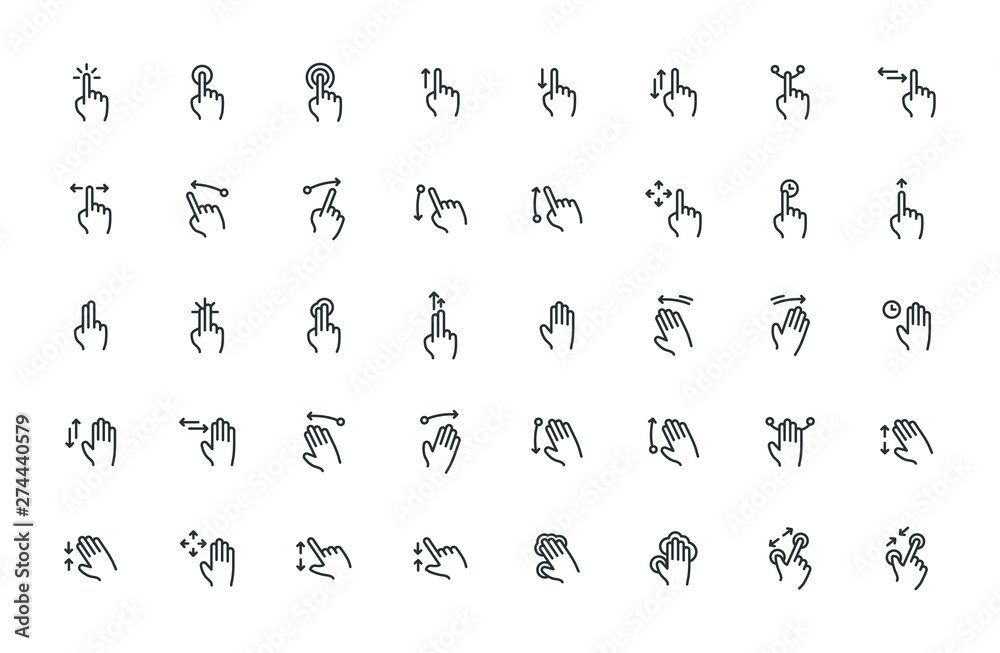 Naklejka premium HAND GESTURES ICONS