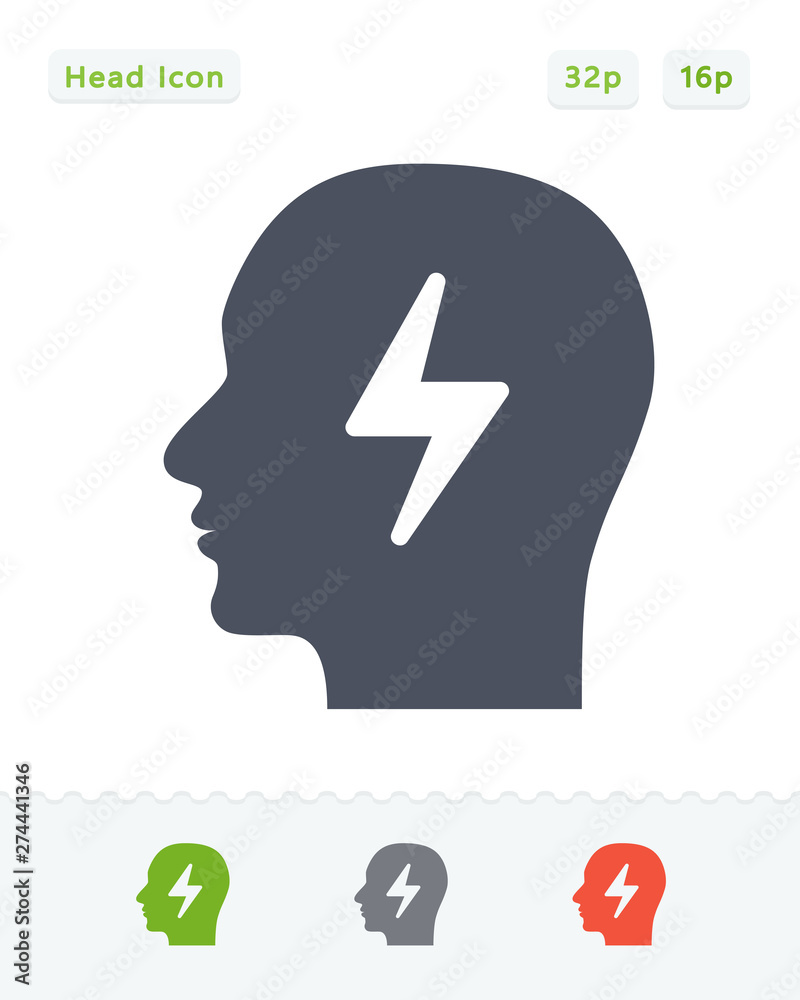 Head & Lightning - Carbon Icons Head & Lightning - Carbon Icons