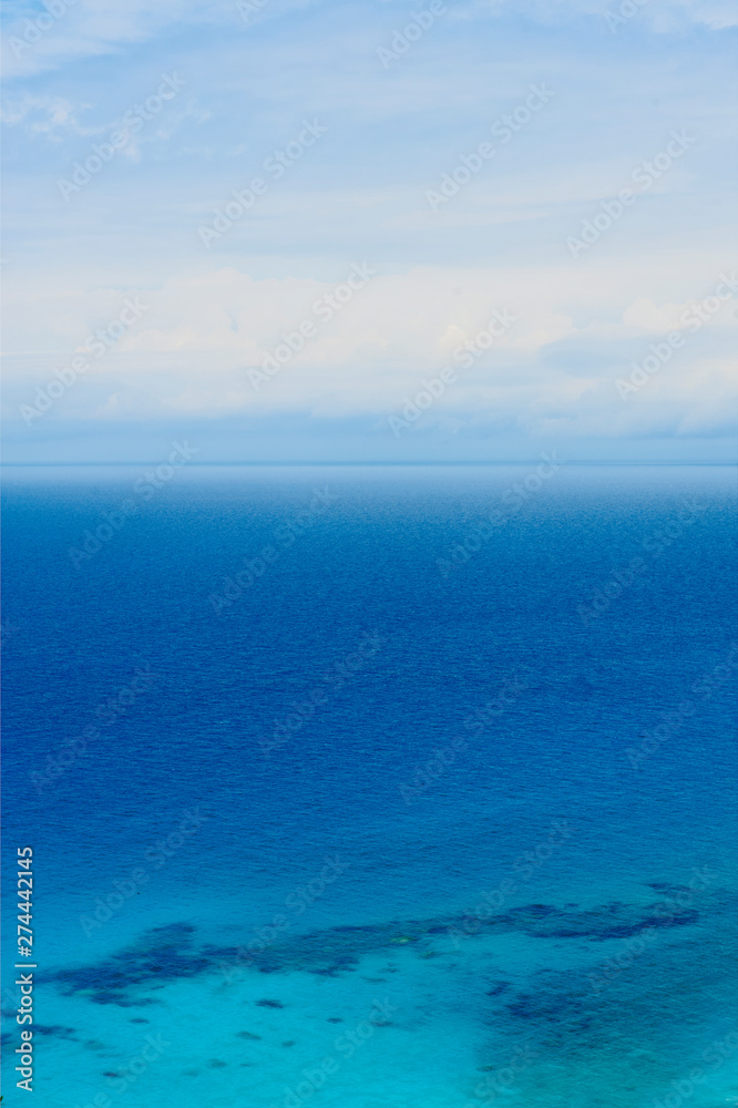 Beautiful blue sea. Kavalikefta beach. Love sea. Lefkada Island, Greece.