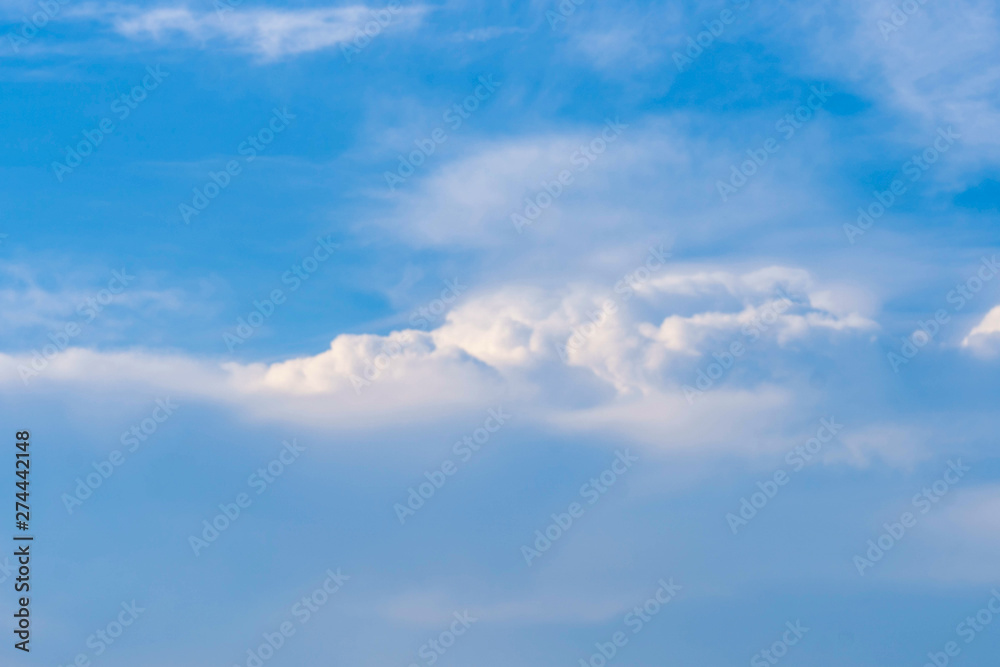 Beautiful blue sky with cloudy. Color sky is clear with white clouds on natural background.
