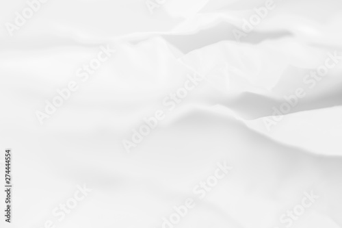 Closeup of white paper layers stack. Abstract art background. Blur mountain peak effect. Copy space.