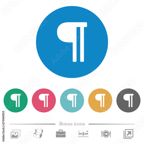 Text paragraph flat round icons photo