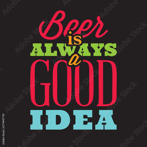 Vector set of stylized quotes on the topic of beer. Color text on a black background