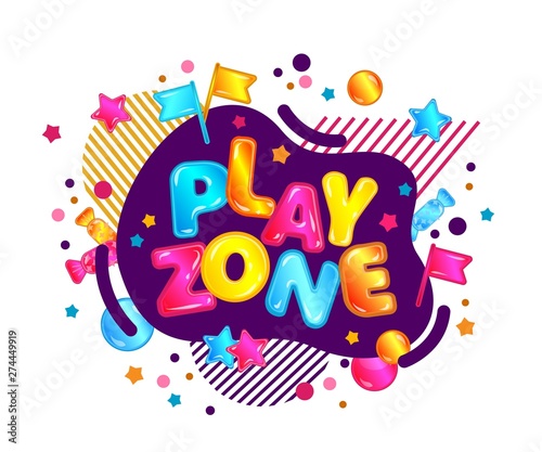 Isolated cartoon vector illustration of play zone.