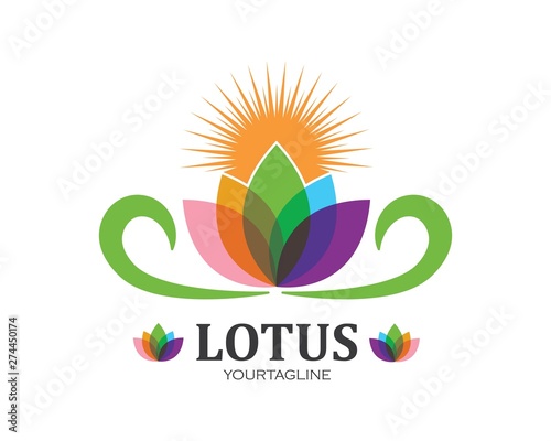 Beauty Vector Lotus flowers design logo Template