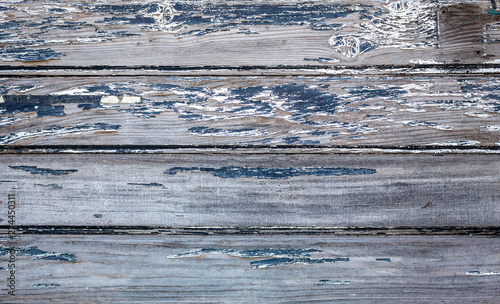 Old Weathered Blue Painted Horizontal Wooden Panels