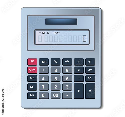 Calculator vector business accounting calculation technology calculating finance illustration set of mathematical object with buttons calculated mathematics numbers isolated on white background